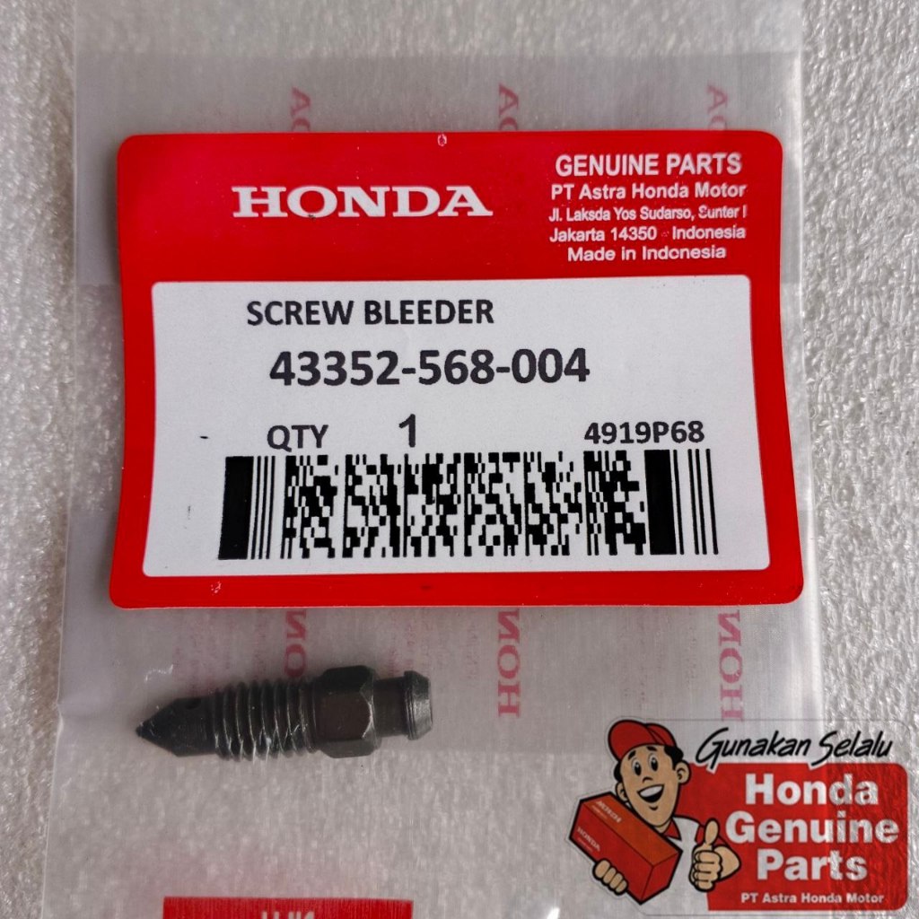 Baut Nepel Angin Kaliper Rem 8MM Beat Fi Asli BARU Honda
