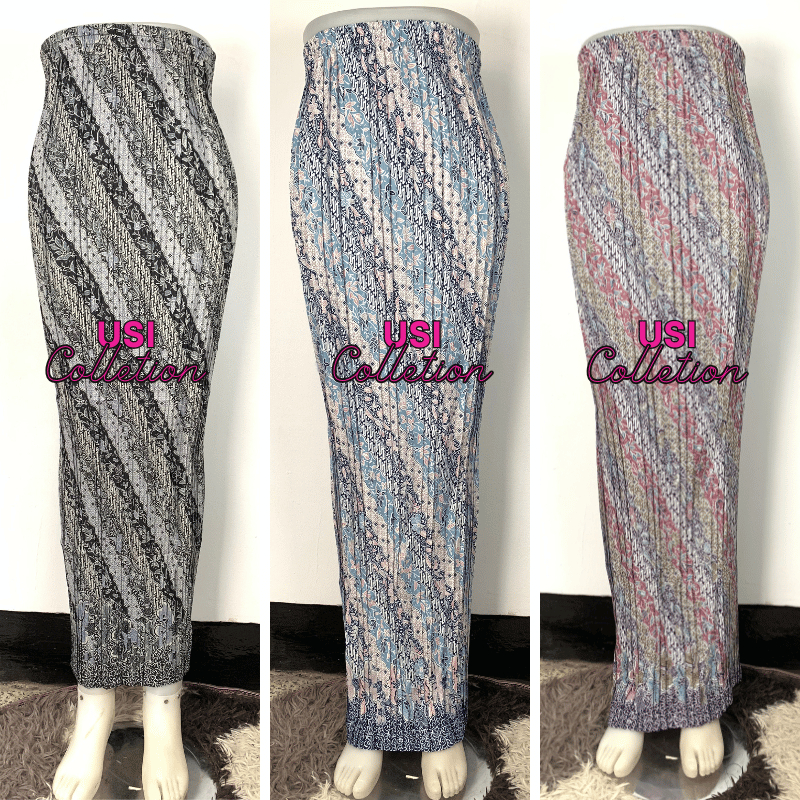 Rok Plisket Batik Modern All Size Premium || Rok Plisket Batik Kebaya Muat S-XXL