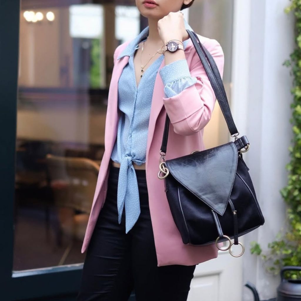 takobag tako bag tas ransel sling bag 3in1 totebag kantoran hitam black suede kulit premium mewah ka