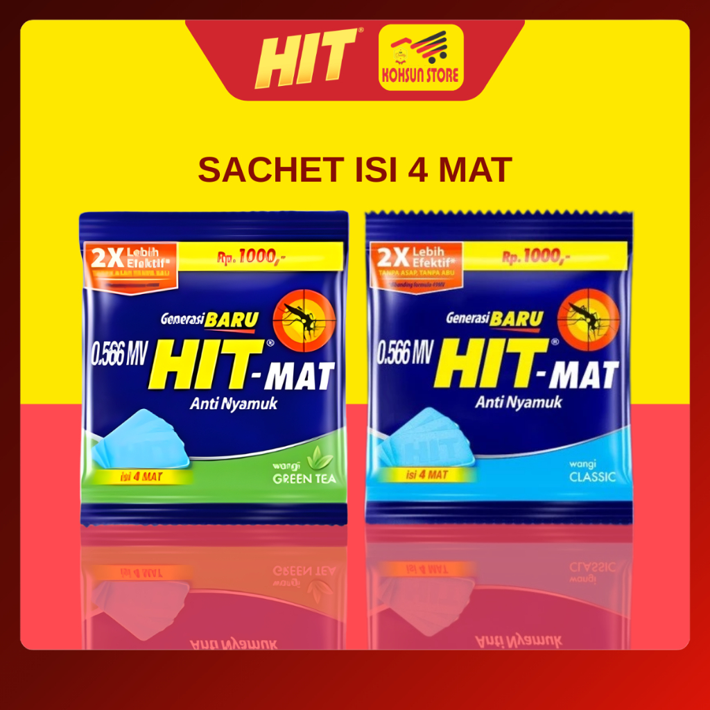 HIT Mat Anti Nyamuk Elektrik Refill Isi 4 Mat Kemasan Sachet