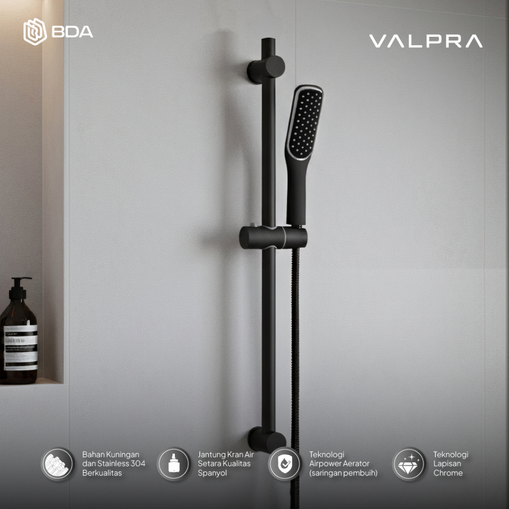 Valpra Hand Shower Tiang Shower Kamar Mandi Set V SR 3280