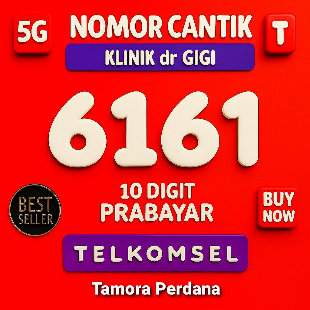 Nomor Cantik Telkomsel SimPATI 10 Digit Prabayar Seri GIGI 6161