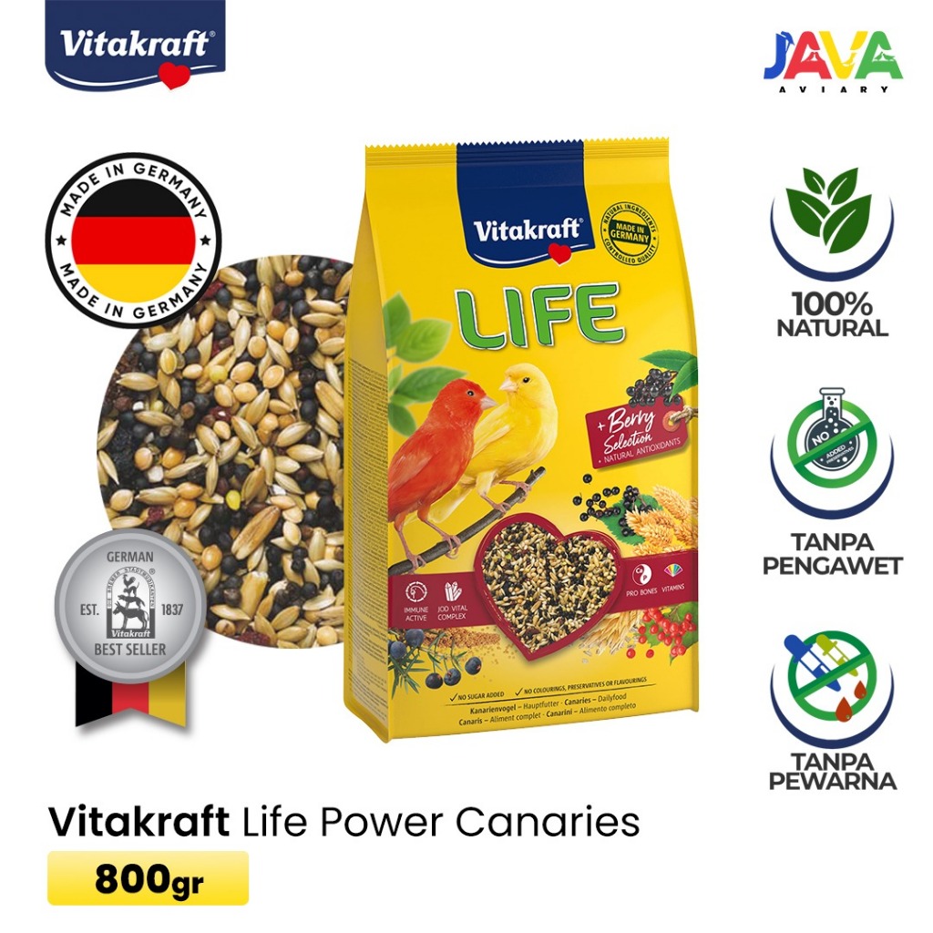 Vitakraft LIFE Power Canaries 800gr Pakan Premium Kenari Import/Local Semua jenis Kenari - Canaries 