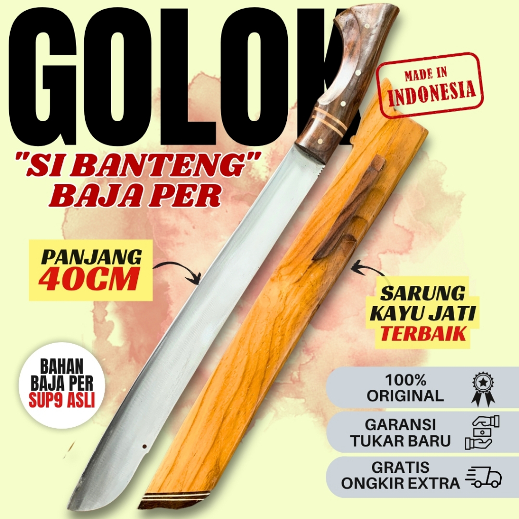 Golok Kebun | Baja Per Tebas Bambu Kayu > Perkakas Awet