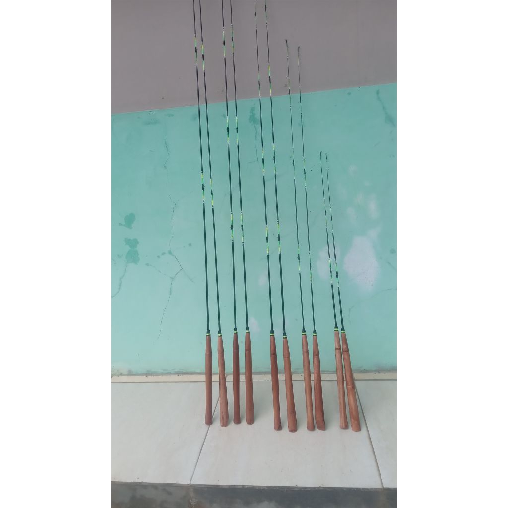 Joran Lentur Gagang Kayu Handmade – Cocok untuk Mancing Ikan Nilem, Uceng & Wader