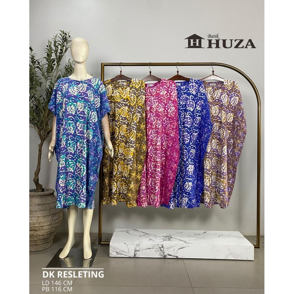 {Ld 146 Cm} Daster Huza Batik Pekalongan ll Dk Resleting Lowo Kalong Jumbo Busui