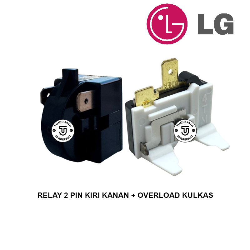 RELAY 2 PIN KANAN KIRI + PTC OVERLOAD KULKAS LG 1 PINTU / 2 PINTU