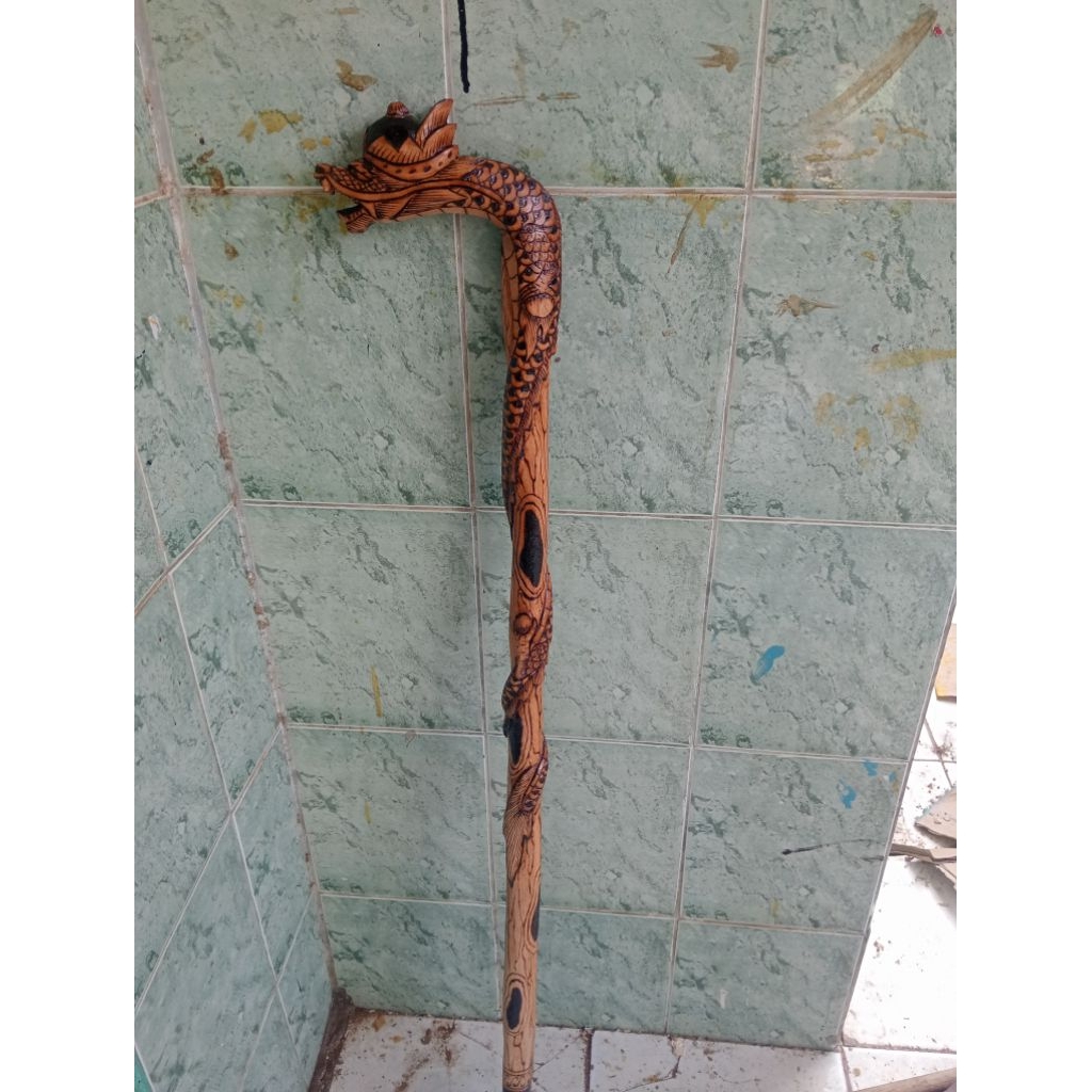 tongkat  naga mahkota naga lilit