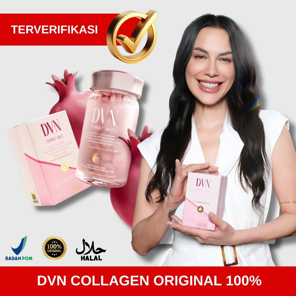 DVN KOLAGEN ORIGINAL 100% ISI 60 BUTIR TABLET KUNYAH DVN COLLAGEN HALAL BPOM