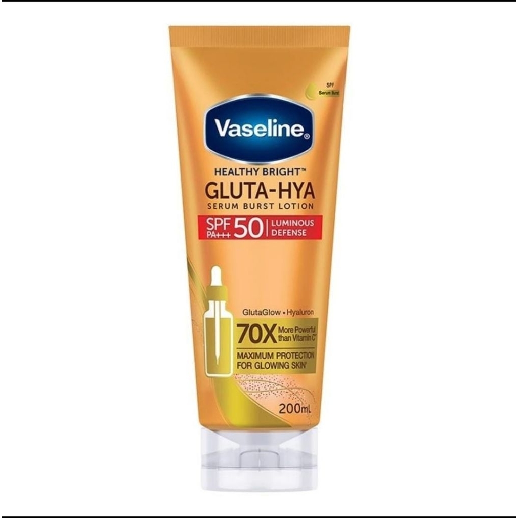(200ml) Vaseline Gluta Hya Serum burst sunscreen SPF 50++++ 200ml