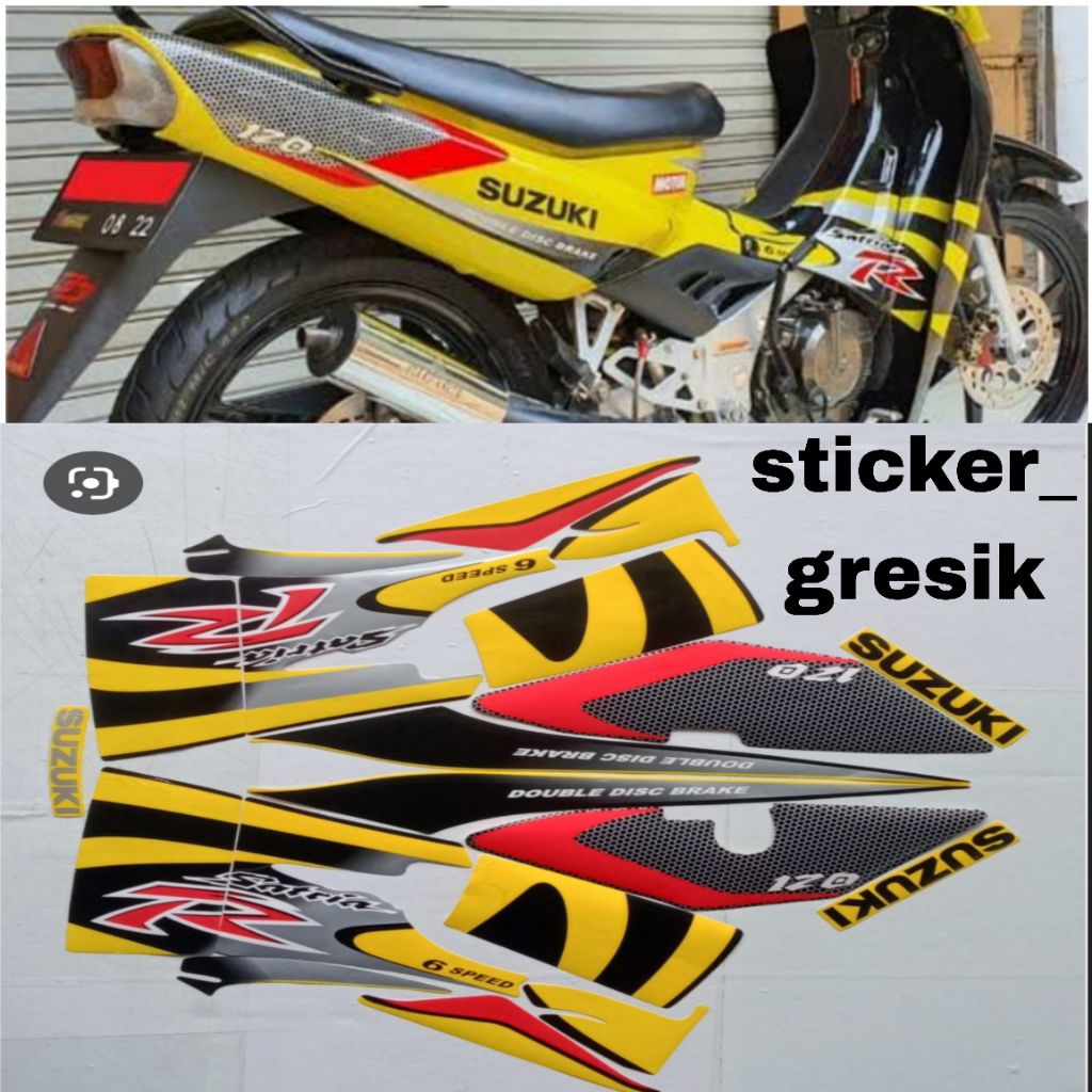 striping Sticker satria lumba hitam kuning