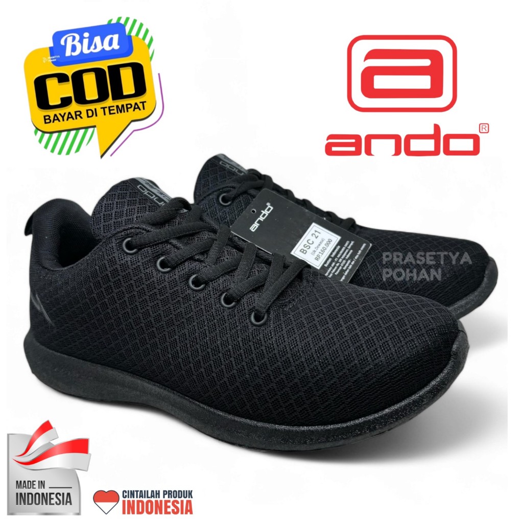 Sepatu Sekolah SD SMP SMA Anti Slip Original ANDO - Sepatu Anak Laki dan Perempuan SD SMP SMA ANDO H