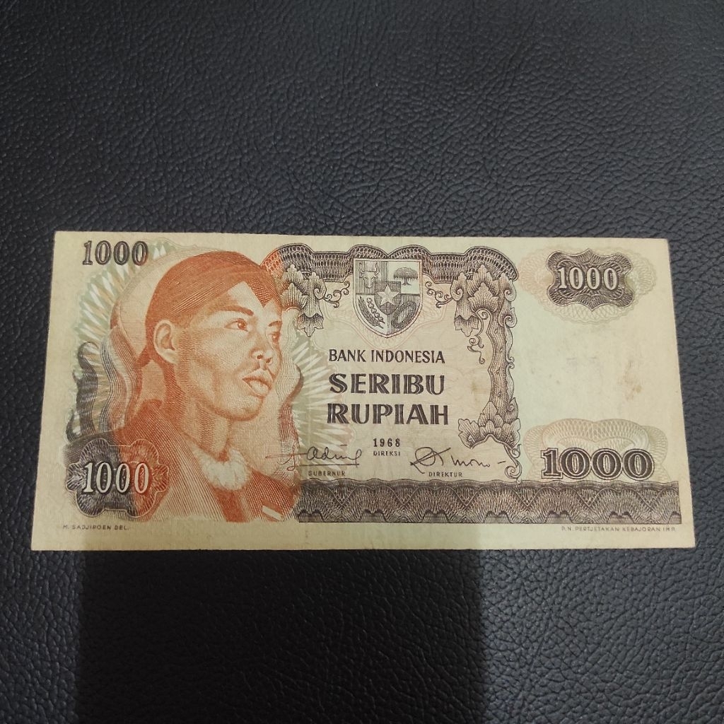 Uang 1000 rupiah Sudirman XF+ tahun 1968
