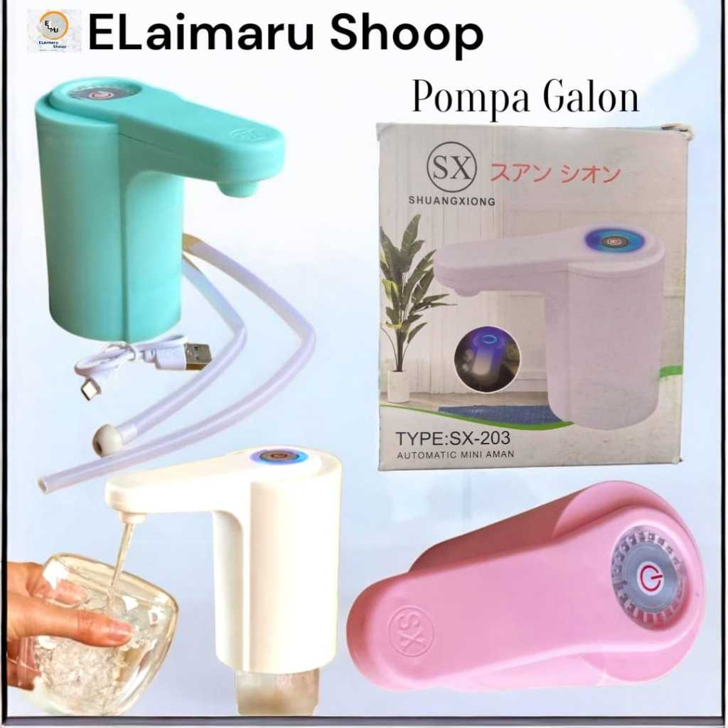 Pompa Galon Cas Elektrik / Keran Air Minum Otomatis / Kran Air Canggih / Dispenser Air Galon Sx-203