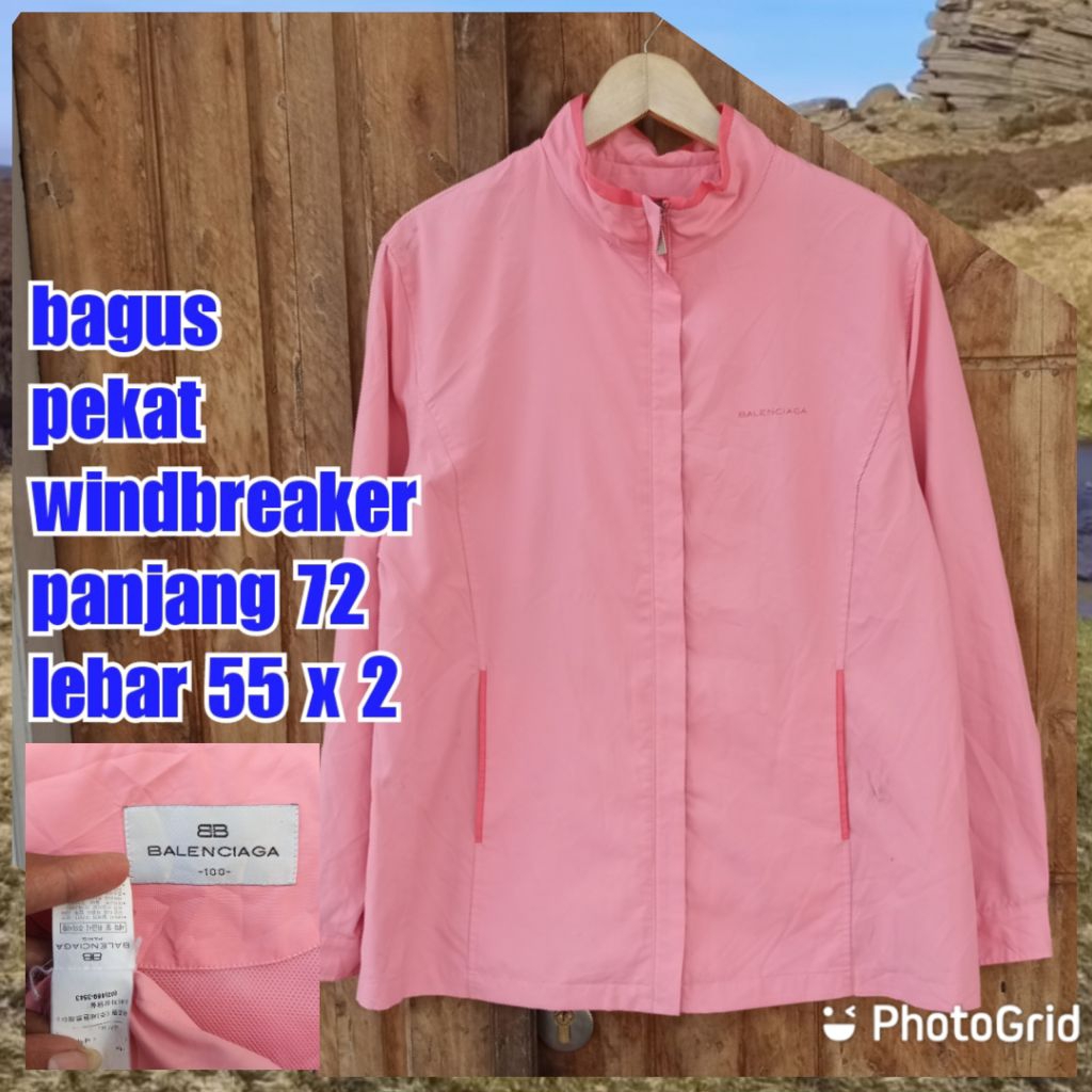 jaket windbreaker vintage pink Balenciaga
