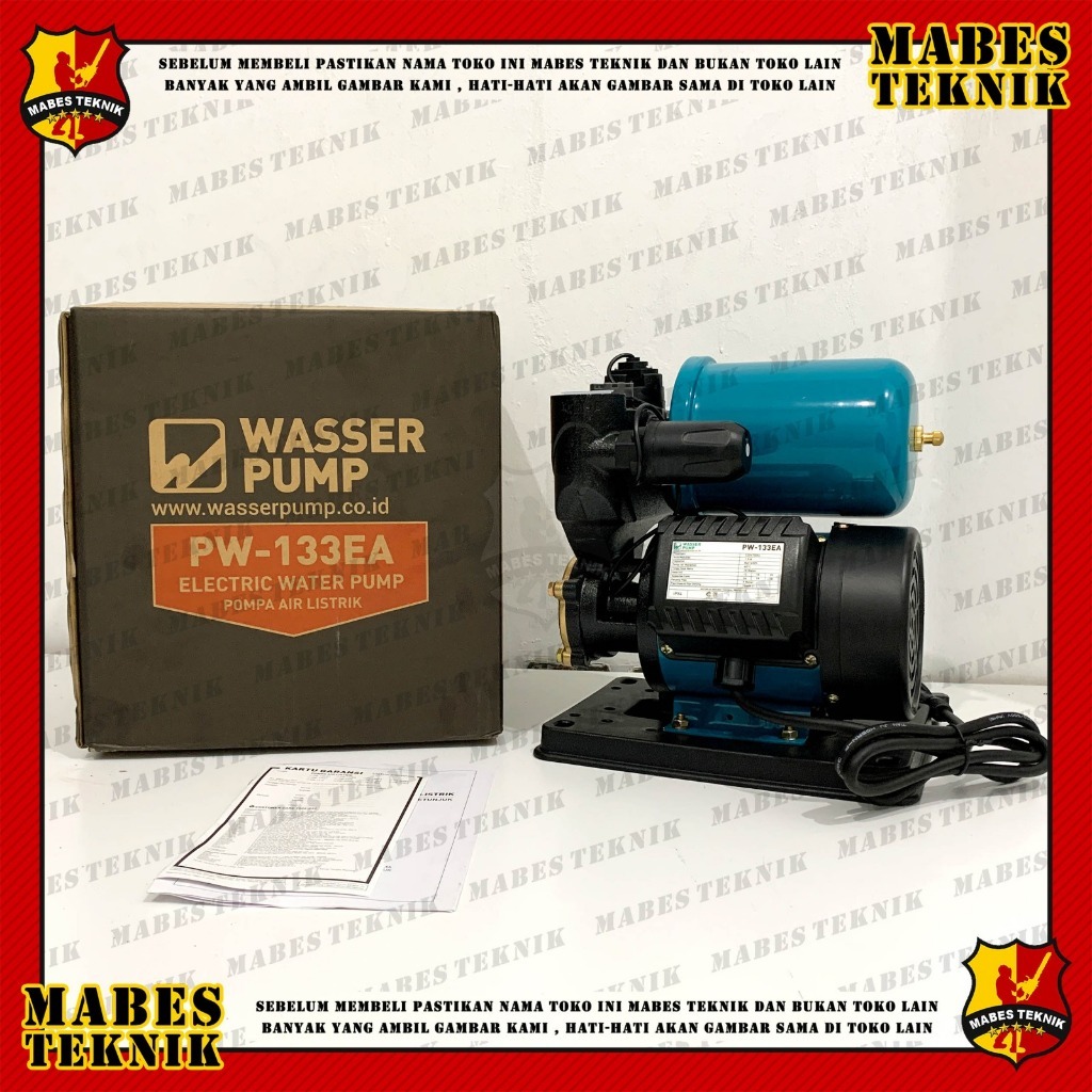 WASSER PW 133 EA / WASSER SHALLOW PUMP PW-133EA POMPA AIR SUMUR DANGKAL DOUBLE OTOMATIS PW 133-EA / 