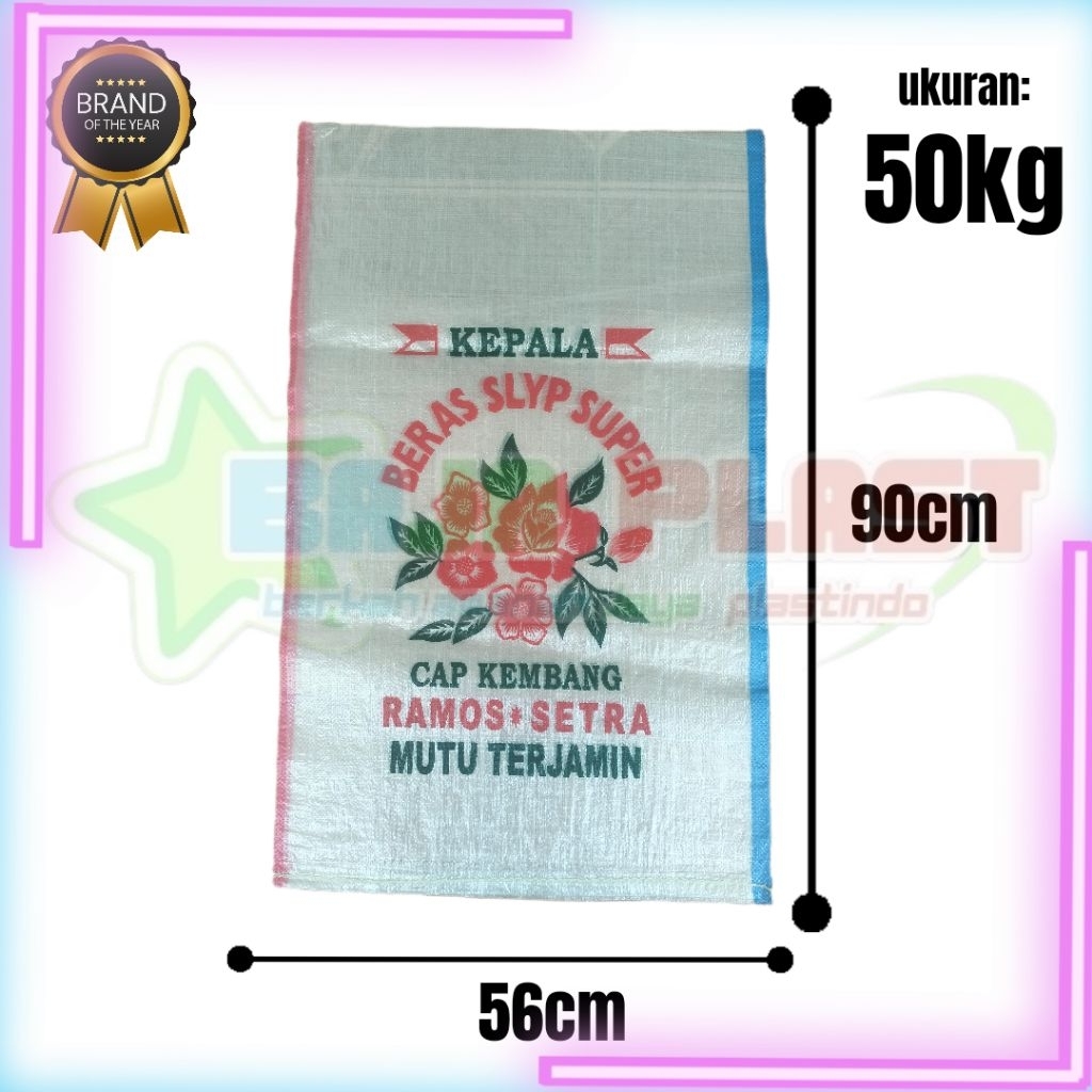karung beras 50kg transparan isi 25 lembar