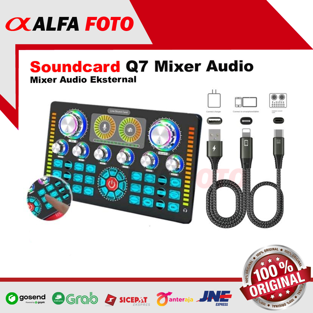 Mixer Audio External TaffSTUDIO Soundcard Live Phantom Power 48V - Q7