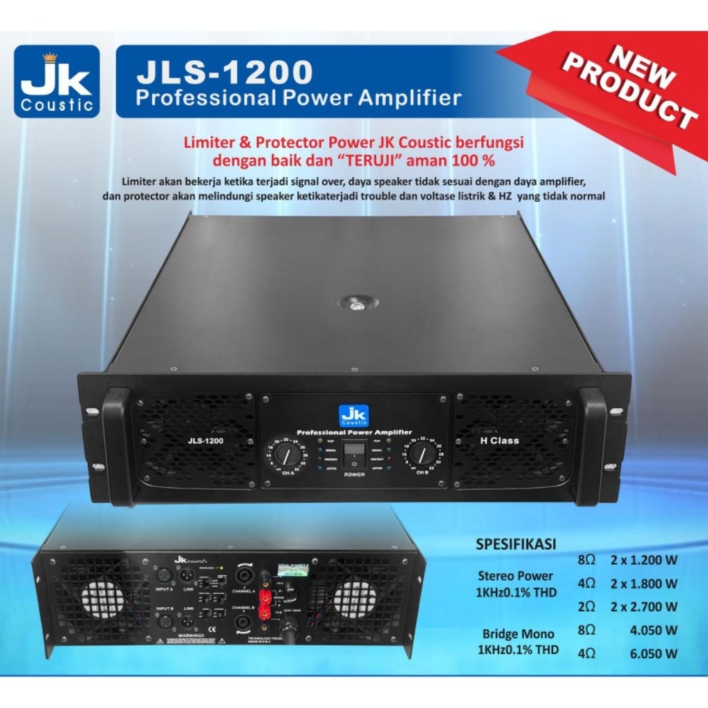 Power JK Coustic JLS - 1200 2 channel/ power jls 1200 jk