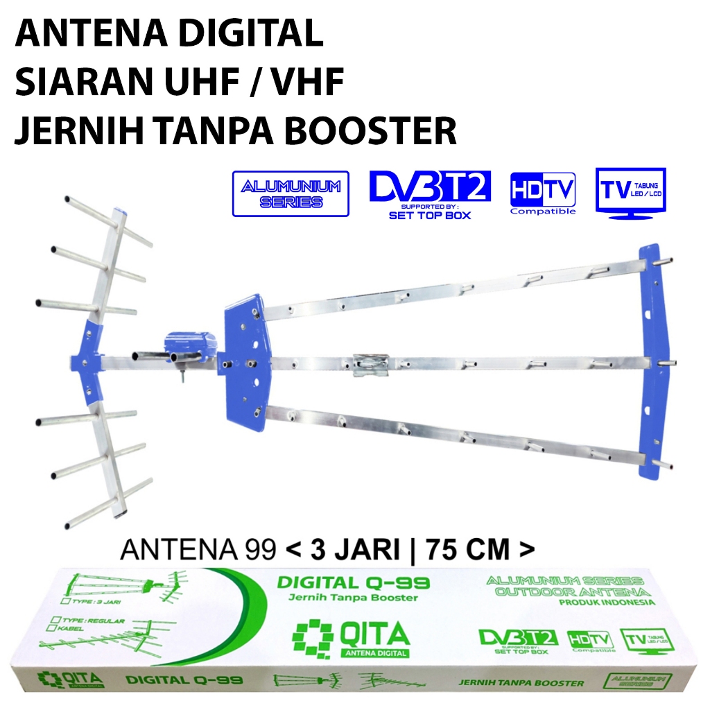 ( PROMO ) Antena TV Luar Digital Siaran UHF / VHF Tabung LED LCD Outdoor (Balun Asli)