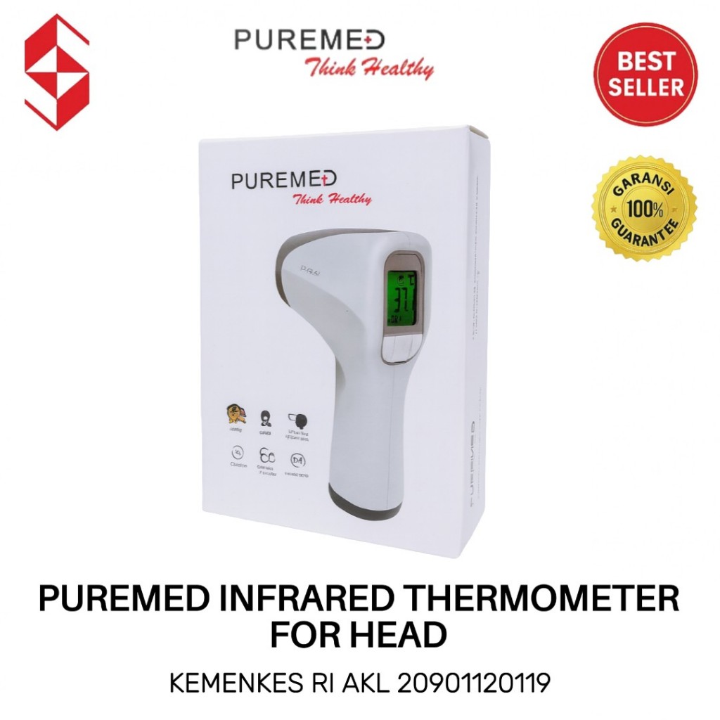 Puremed Thermometer Infrared – Termometer Tembak Dahi Digital Non-Kontak