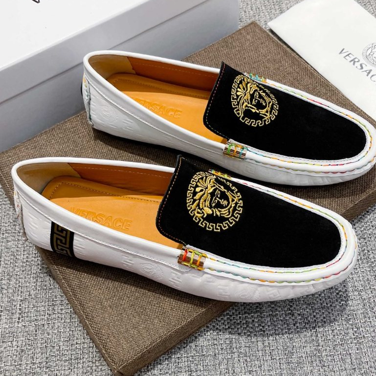 VERSACE Slip-On outdoor Fashion Casual Sepatu Pria Sneakers Shoes loafer kulit Comfortable Breathabl