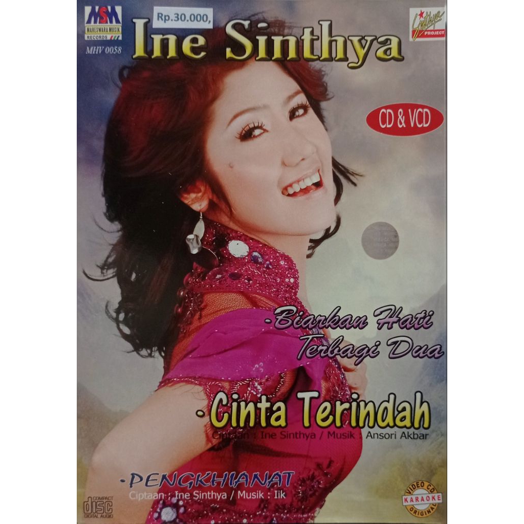 CD & VCD DANGDUT ORIGINAL INE SINTHYA BIARKAN HATI TERBAGI DUA (MAHESWARA RECORDS)