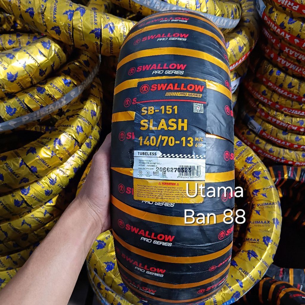 Ban Motor Swallow Slash SB151 140/70-13 Tubeless Soft Compound