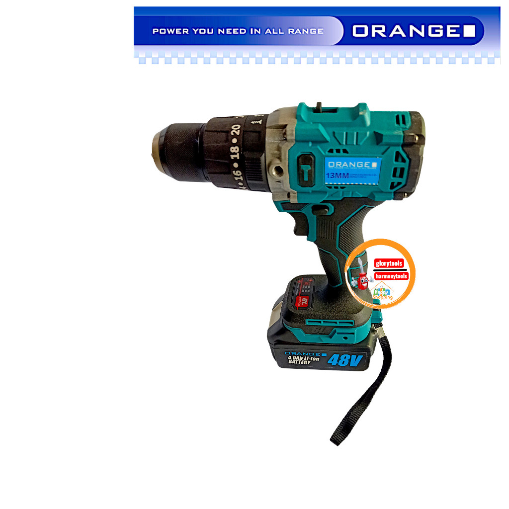 Mesin Bor Impact Drill 13 mm Orange / Cordless  Brushless Impact Drill 13 mm 4018-13.2 Orange