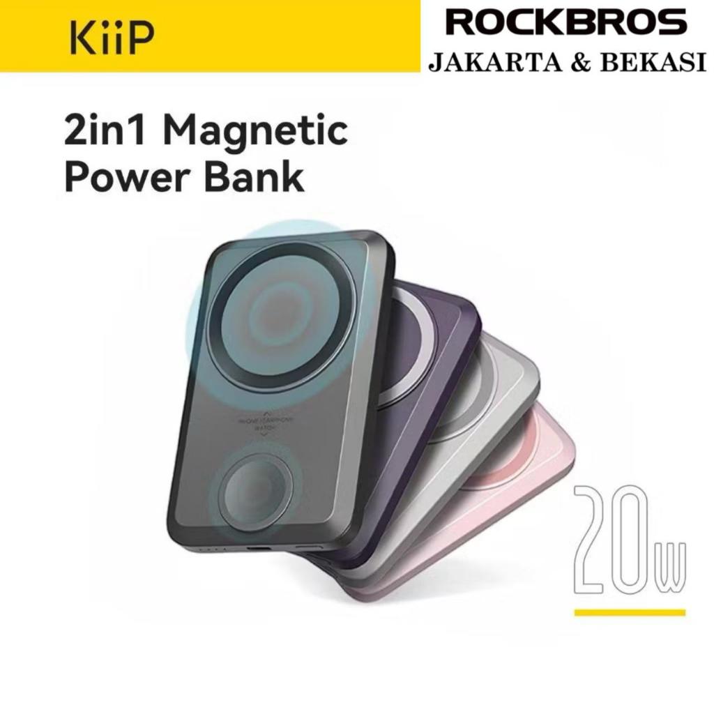 KiiP Wireless EW31 2in1 Power Bank Wireless Magnetic Powerbank Iwatch 10000 mAh Type C PD Fast Charg