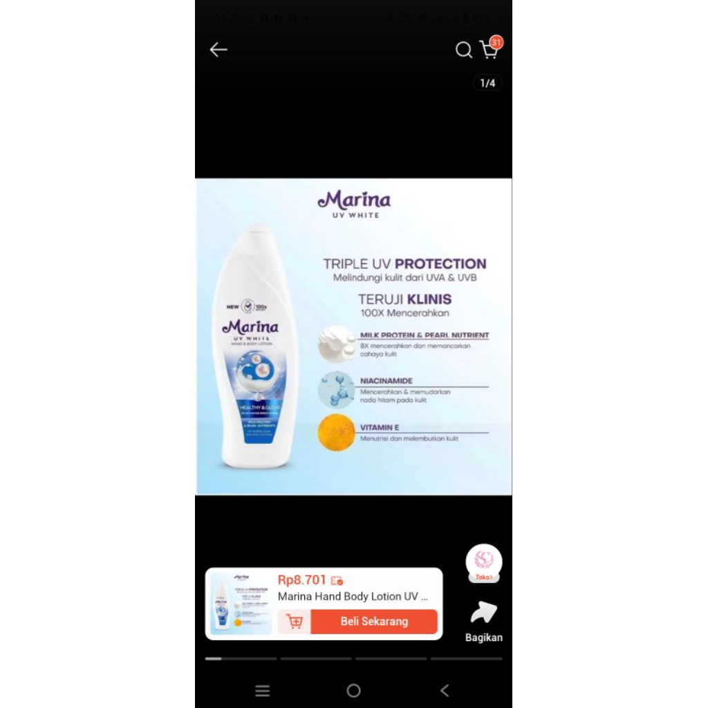 HB MARINA LOTION BIRU