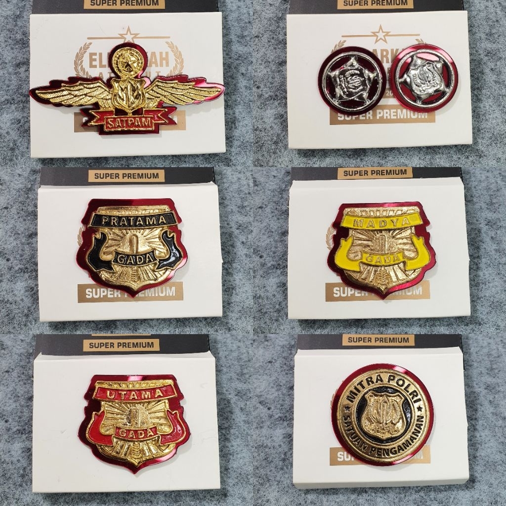 PIN MITRA POLRI WING SATPAM SECURITY PIN GADA PRATAMA  MADYA, UTAMA AKRILIK ASLI