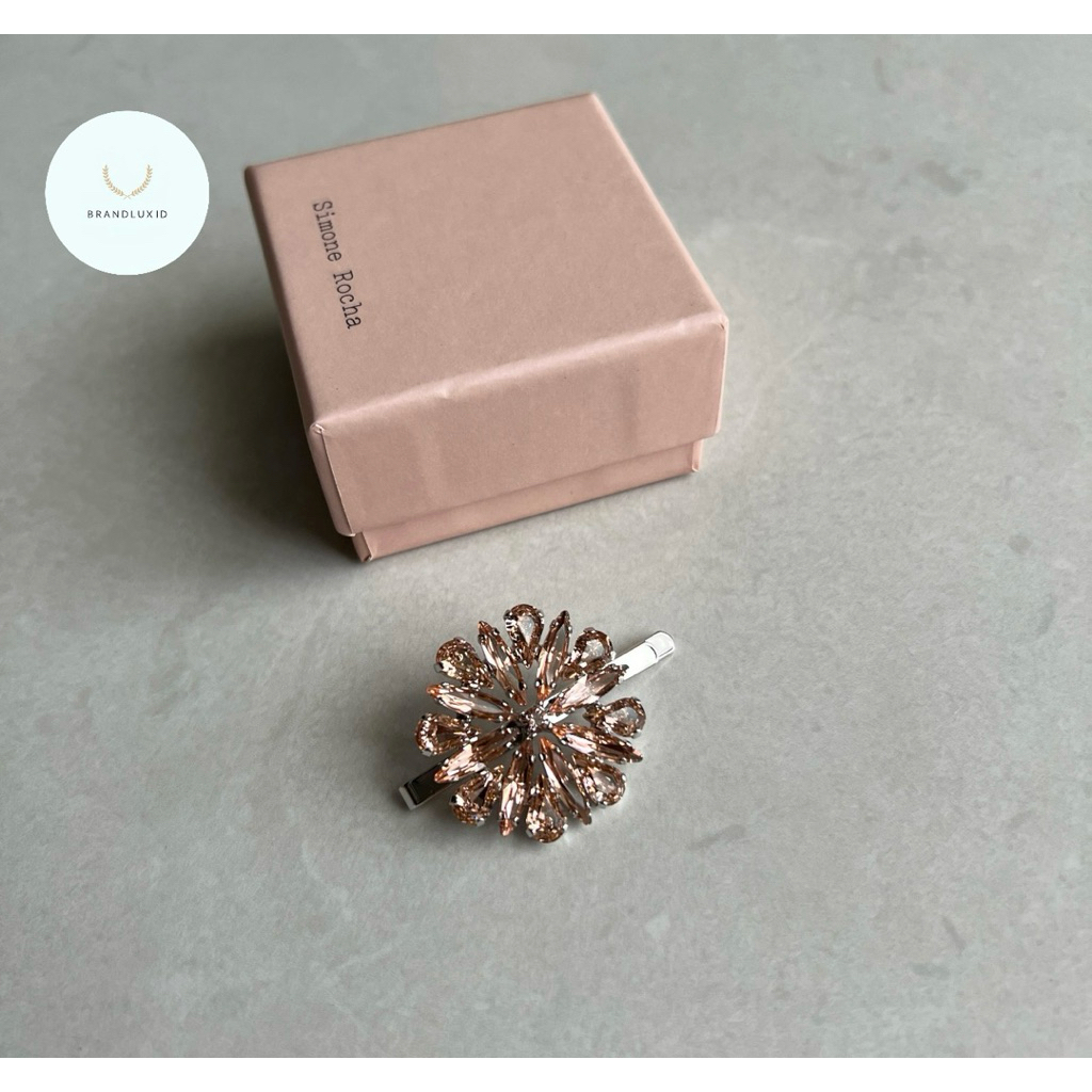 Simone rocha crystal hairclip in pink