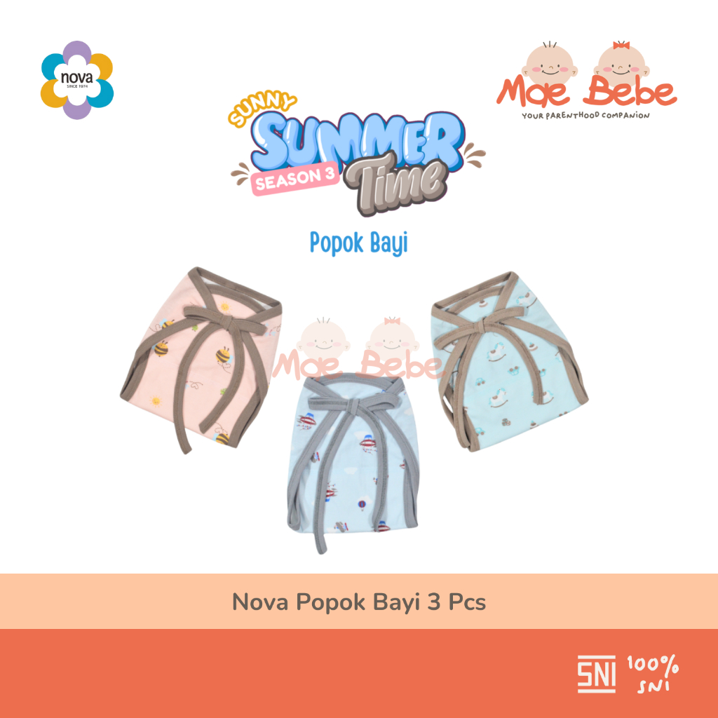 Nova Baby Popok Kain Popok Tali Bayi Motif Isi 3 Pcs