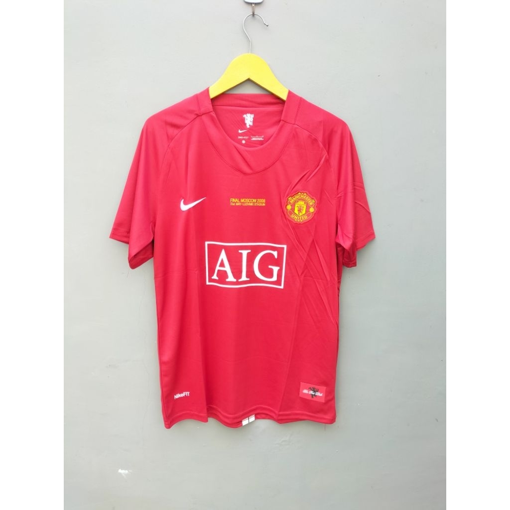 JERSEY MANCHESTER UNITED HOME RETRO FINAL UCL MOSKOW TAHUN 2008 GRADE ORI