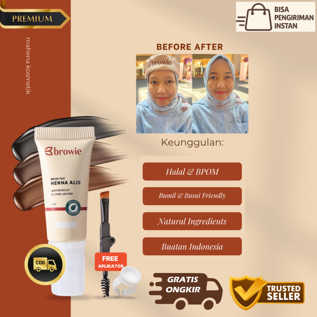 [PROMO] Henna Alis Halal BPOM Alis Natural Kayak Sulam, Bukan Pensil Pomade Tahan Lama & Praktis