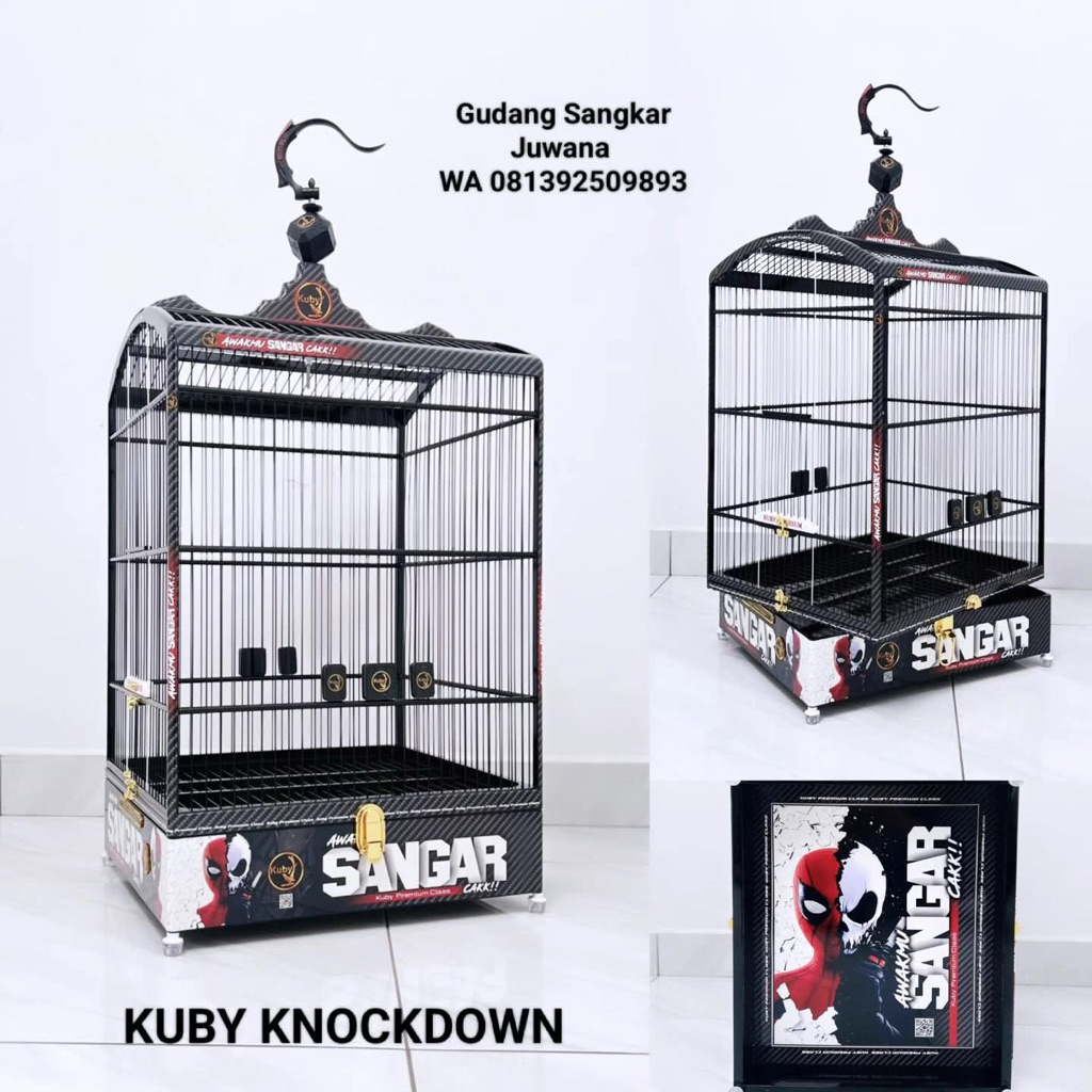 Sangkar Koper KUBY Knockdown. Ruji Fiber. Water Decal. Size 37x43 no 2. + Fullset bonus kerodong + F