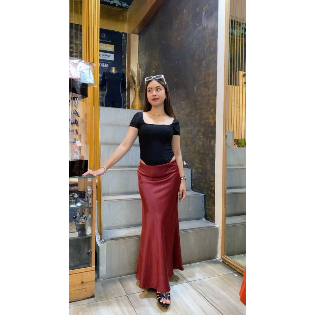 Rok satin premium rok pesta satin silk rok wanita satin