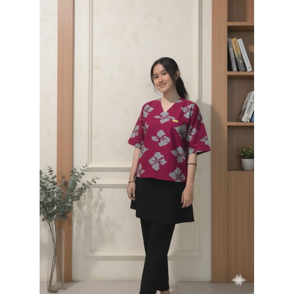 blouse CAHAYA TENUN JEPARA casual tenun Jepara