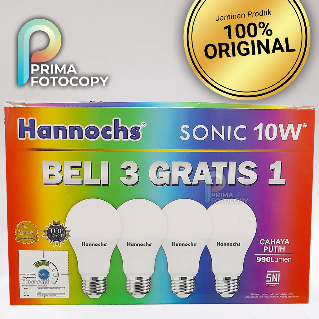 4pcs Bohlam Lampu LED Putih Hannochs Sonic 10w 10 watt Frosted Cover Penerangan Jalan Ruang Tamu Gar