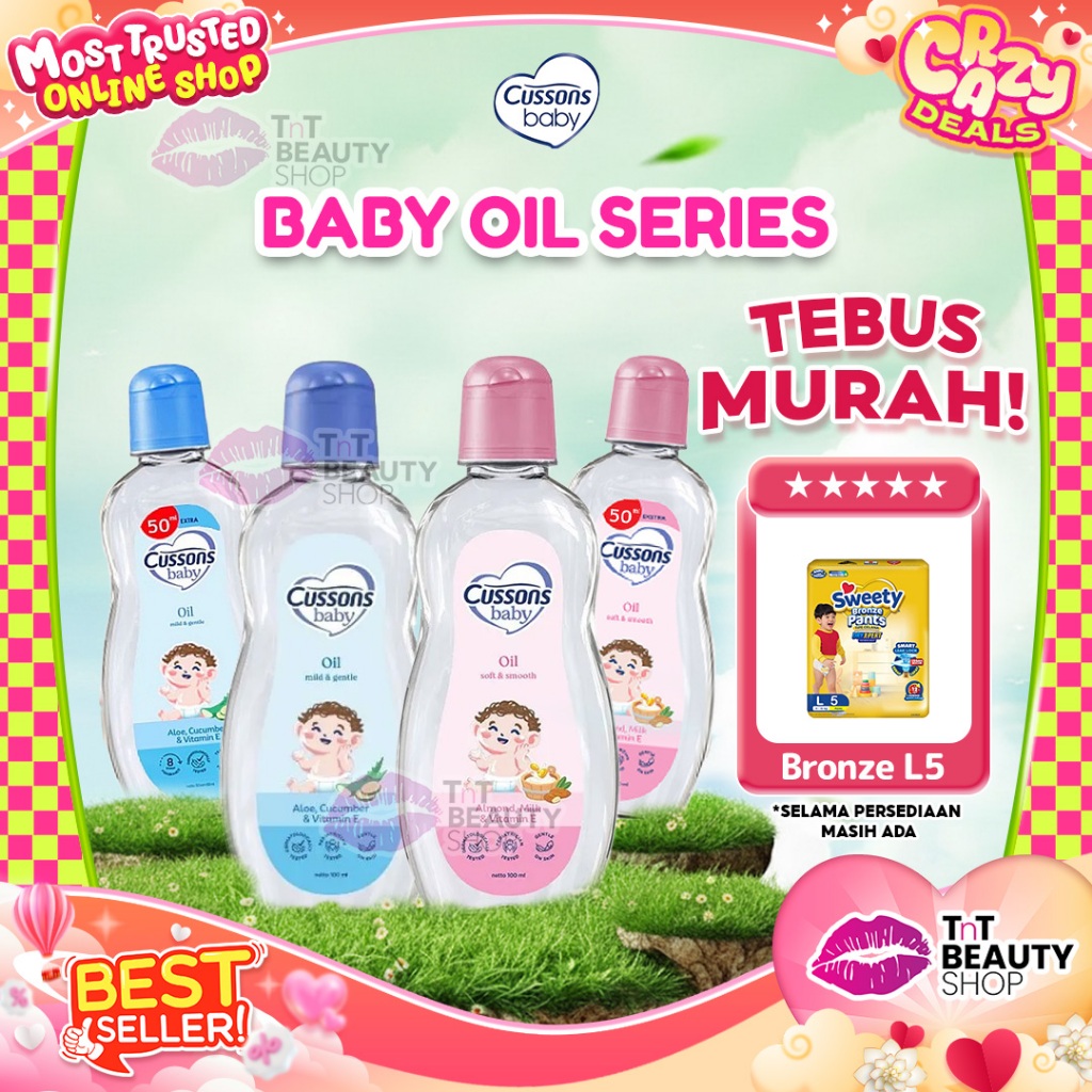 Cussons Baby Oil Series - Cussons Baby Oil 50ml + 50ml - Cussons Baby Oil 100ml + 100ml - Soft & Smo