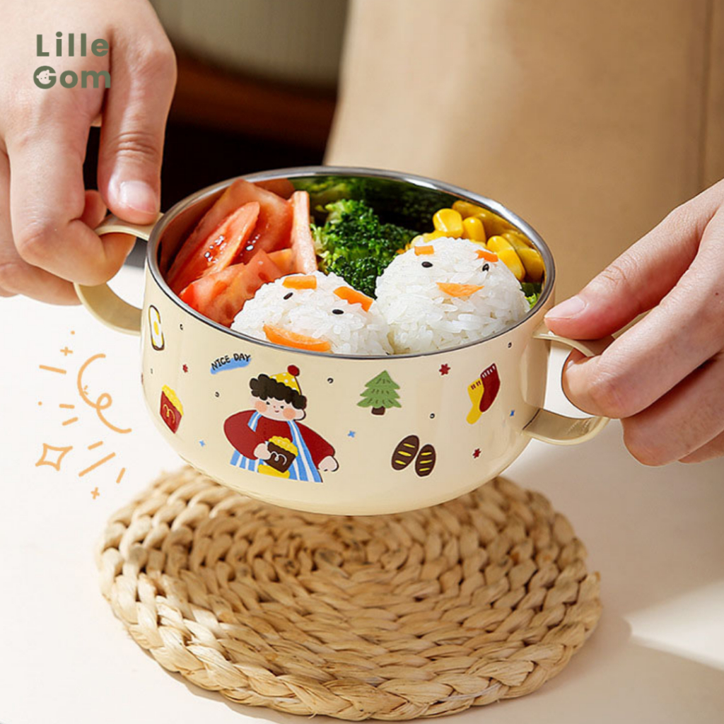 SUS 316 Bowl with Lid / Mangkuk Anak SUS 316 Stainless Steel dengan Tutup Anti Tumpah