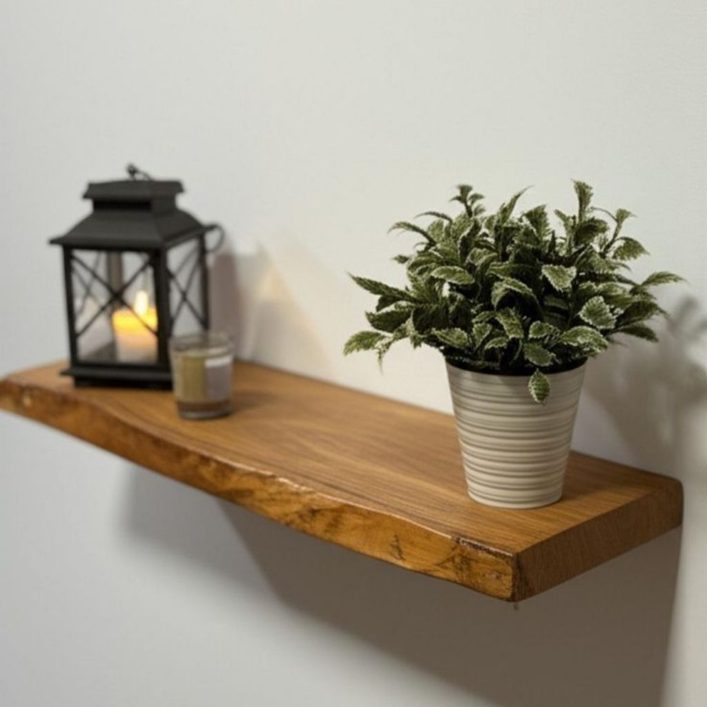 Rak ambalan dinding kayu jati Solid rak dinding ambalan melayang rak kayu jati