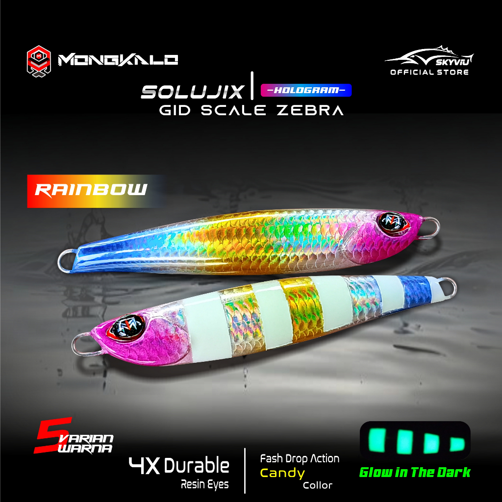 Mongkalo Solujix Sisik-Kecil GID-Zebra noMotif Candy 40 Rainbow