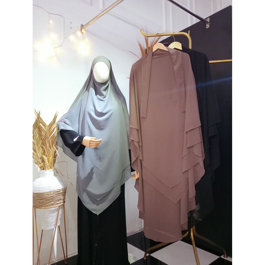 French khimar Ceruty 2 layer jumbo Free Cadar Khimar FK Daily_Anifahgriyamuslim