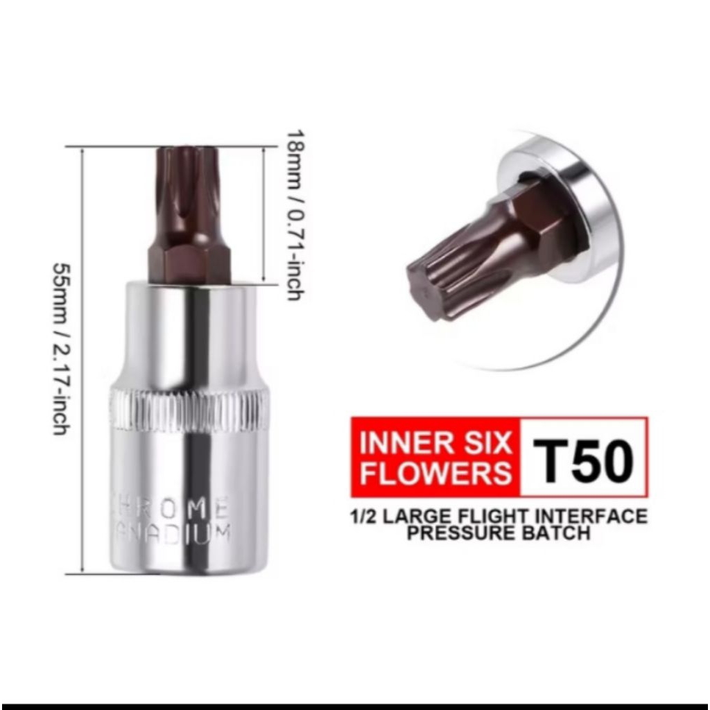 JLD 1/2 Mata Kunci Shock Bintang T25 T27 T30 T35 T40 T45 T50 T52 T55 Mata sok