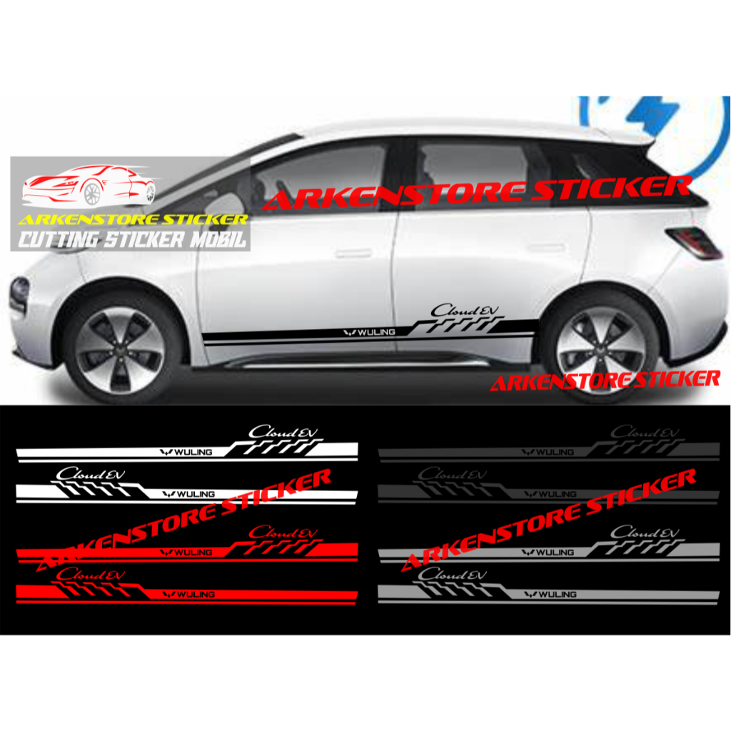 Promo sticker mobil cloud ev cutting sticker stiker mobil wuling cloud ev stiker cloud ev