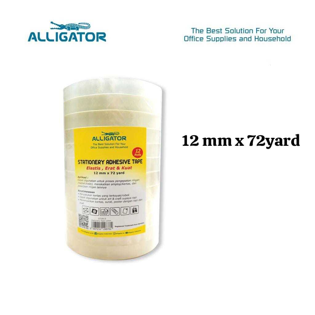 Alligator Stationery Tape Selotip Bening 12mm & 24mm