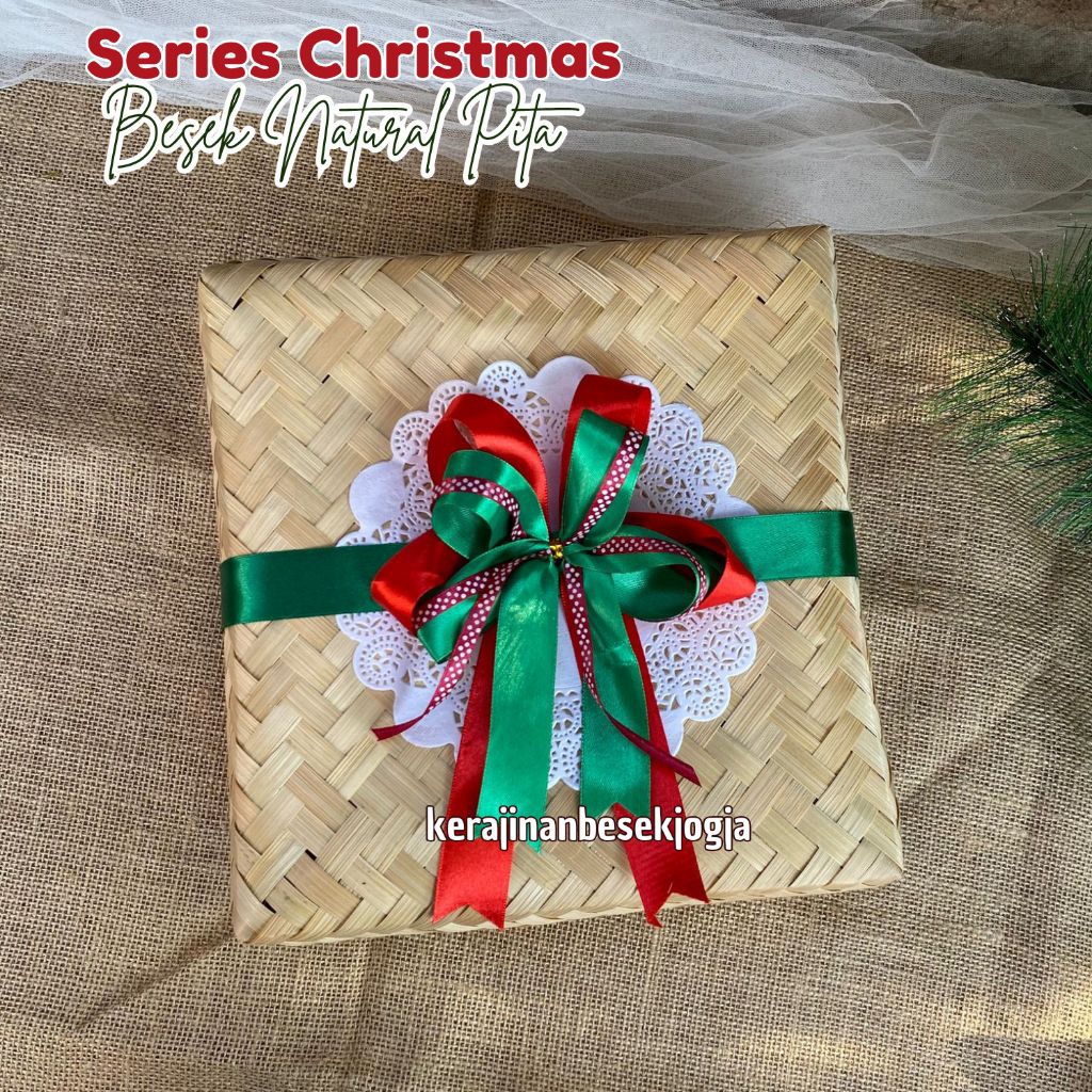 SERIES NATAL |  BESEK NATURAL PITA | besek bambu besek hias besek pita besek kekinian besek anyam be