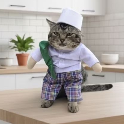 TERLARIS Baju Kucing viral Kostum Karakter Pak Haji + sandal